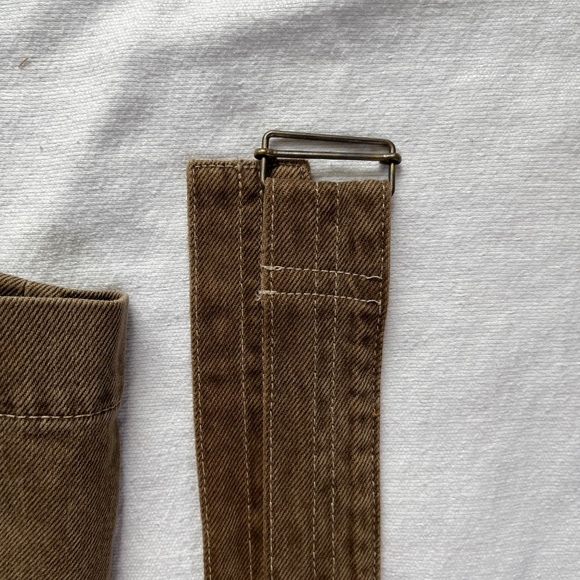 Men’s Beige Denim Shorts with Belt Size 38 - Picture 5 of 5